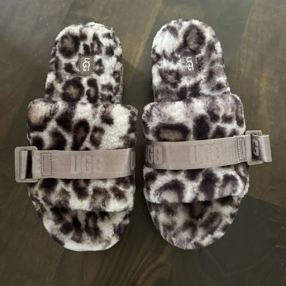 UGG - Furry Slides - leopard print - Picture 5 of 9